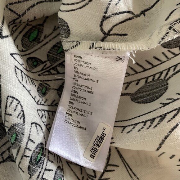 Anonyme Designers Blouse Large Black White Abstract Button Long Sleeve - Picture 6 of 6